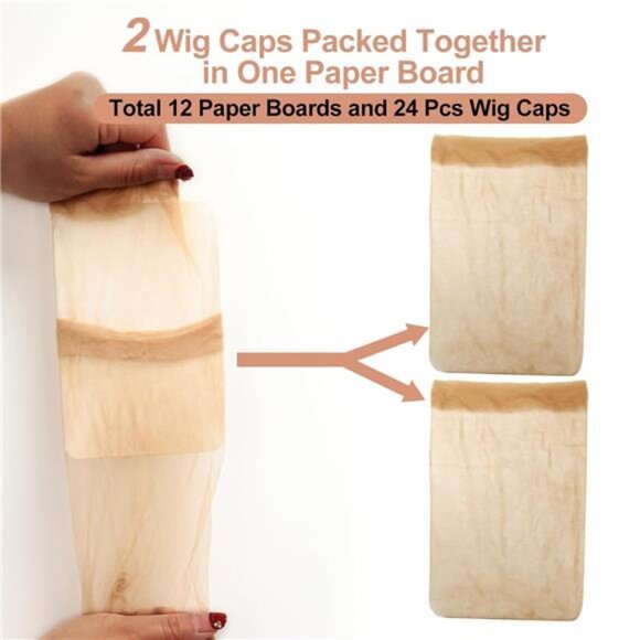 Real HD Wig Cap for Women, 24 Pieces Ultra-thin Invisible Brown - Picture 5 of 7